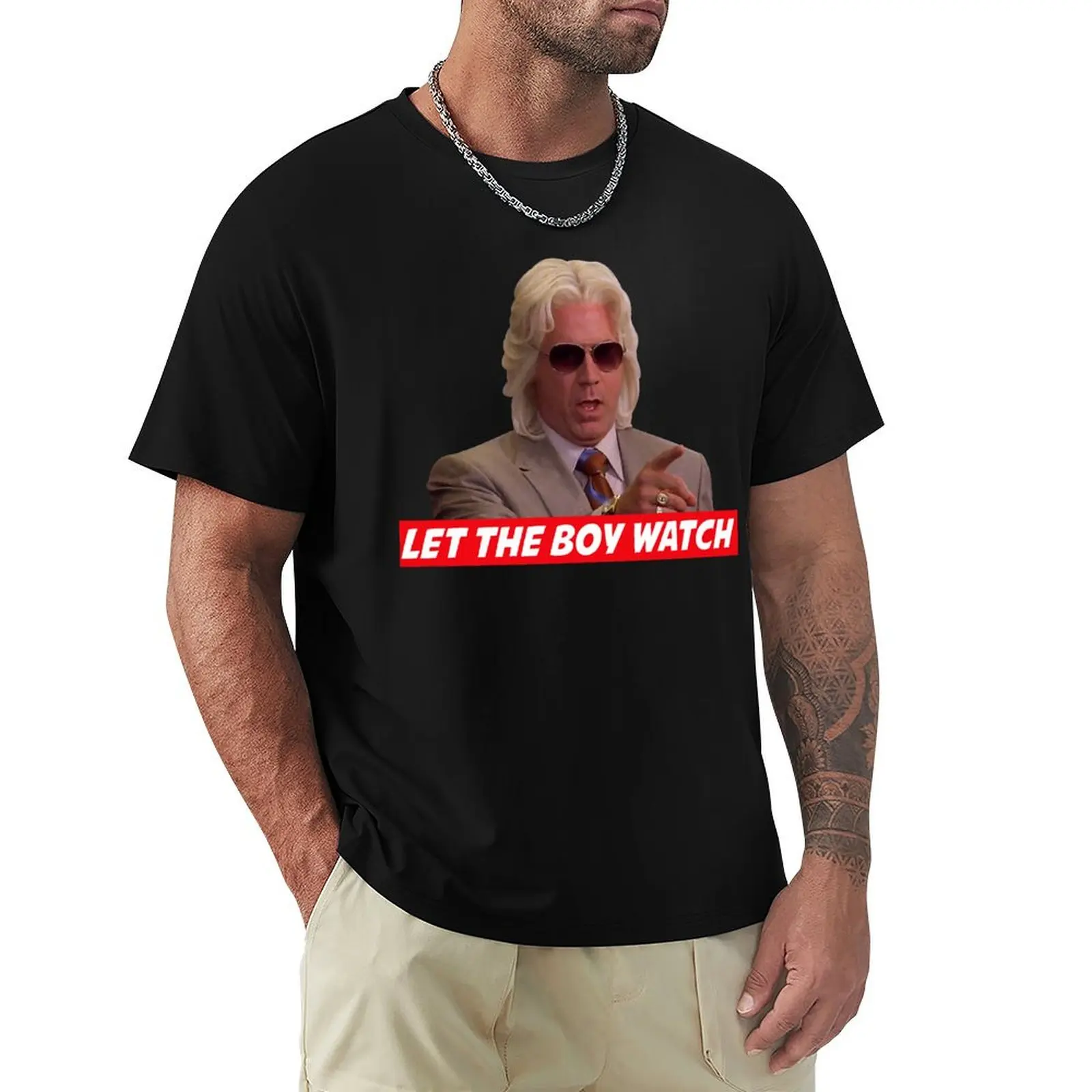 Ashley Schaeffer Let The Boy Watch T-Shirt Holiday Party T-Shirt for Men