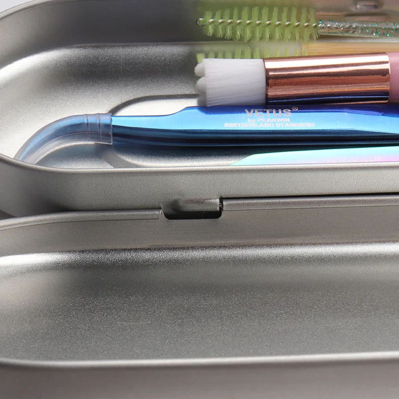 1PCS/2PCS Tweezers Storage Case Multi-color Beauty Tool Organizer Tinplate Protective Box
