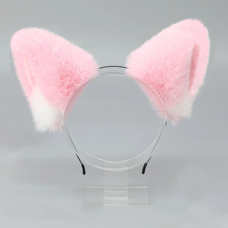 Cerceaux de cheveux d'oreille de renard de chat d'animal pour des filles, bandeau en fausse fourrure de Lolita Cosplay, bandes de sauna d'anime d'Halloween, vêtements de sauna, accessoires de cheveux