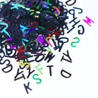 Holographic Glitter English Alphabet Flakes Resin Silicone Mold Filler Laser Letter Sequins For Epoxy Resin Filling Handmade DIY 5
