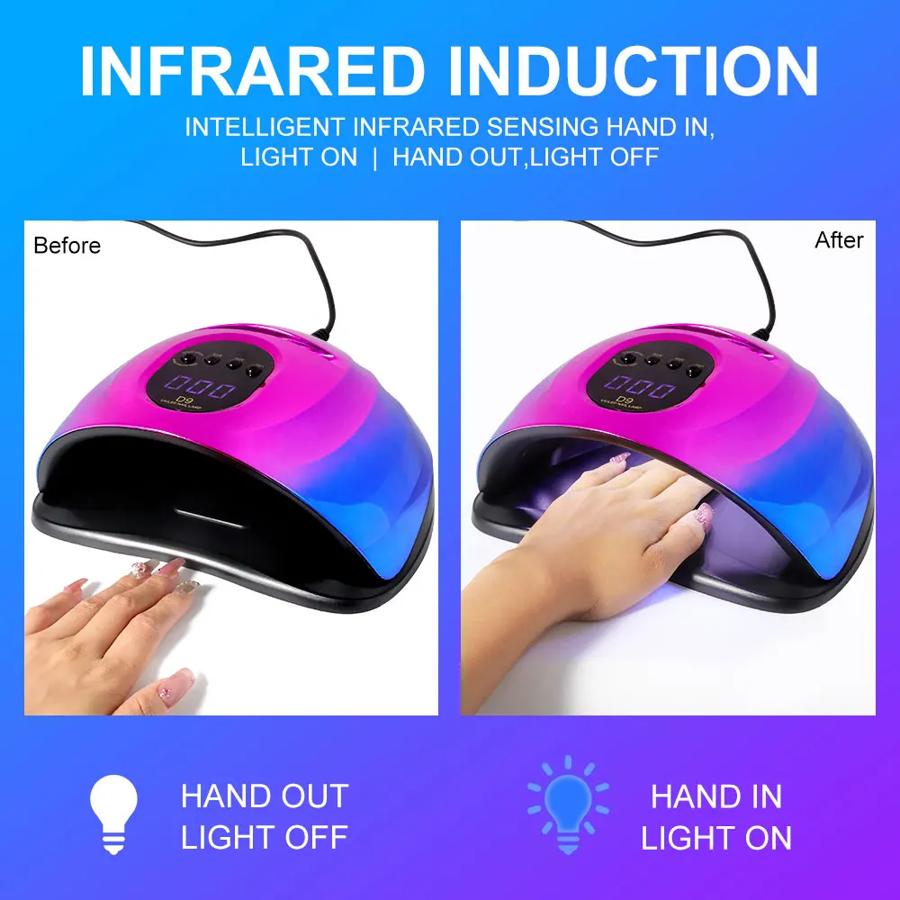 Professional 57LED UV Nail Lamp Dryer Laser Color for UV Gel Nails Polish Fast Curing Dryer Manicure Home Salon Nail Art Light