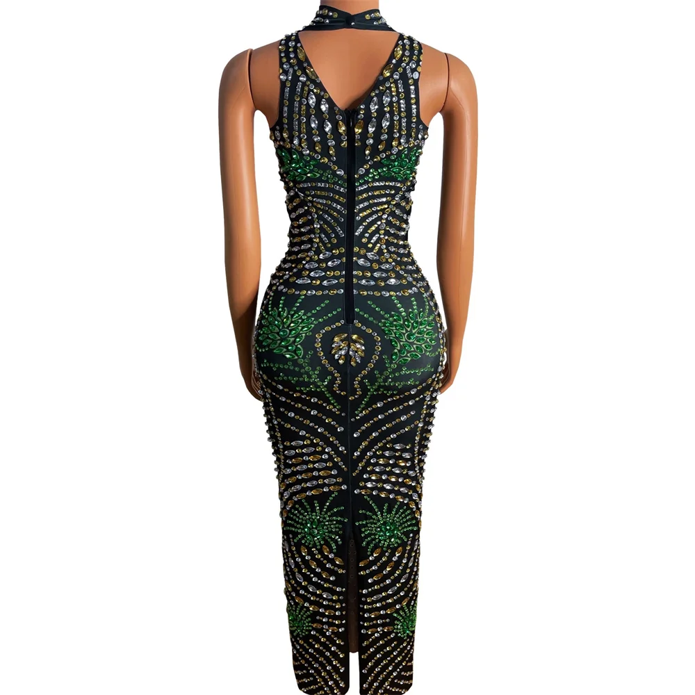 Xiaocao-traje de actuación para club nocturno, Bar, DJ, fiesta de cantante femenina Sexy, equipo de baile de diamantes completo, espectáculo temático DS, vestido de GOGO, nuevo