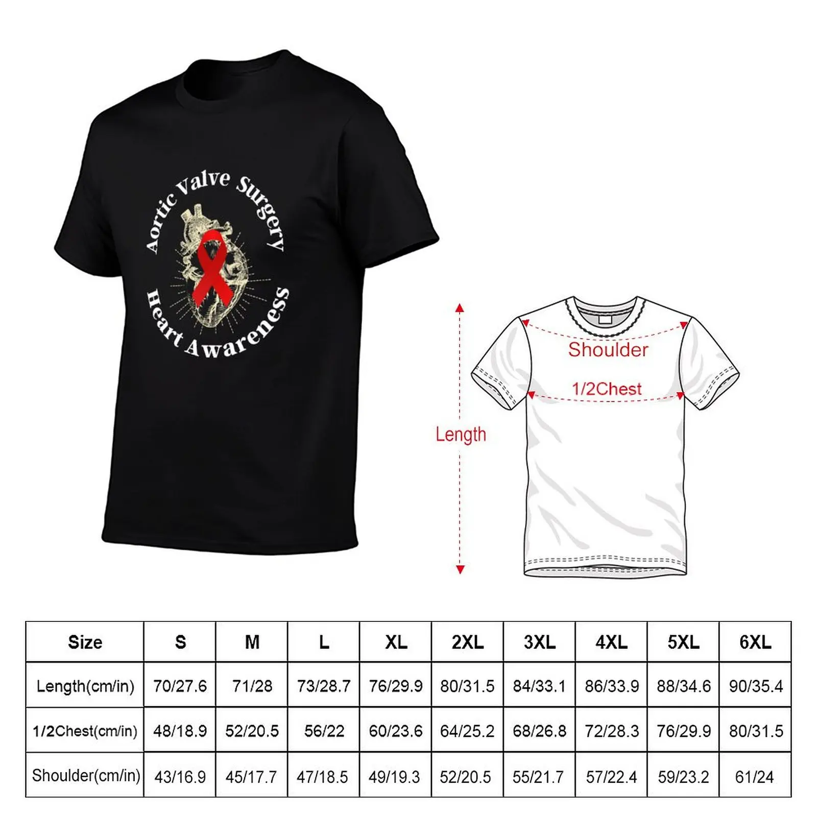 Heart Aortic Valve Surgery Awareness Aortic Dissection Warrior T-Shirt graphic t shirts kawaii clothes t shirt men 100℅ cotton