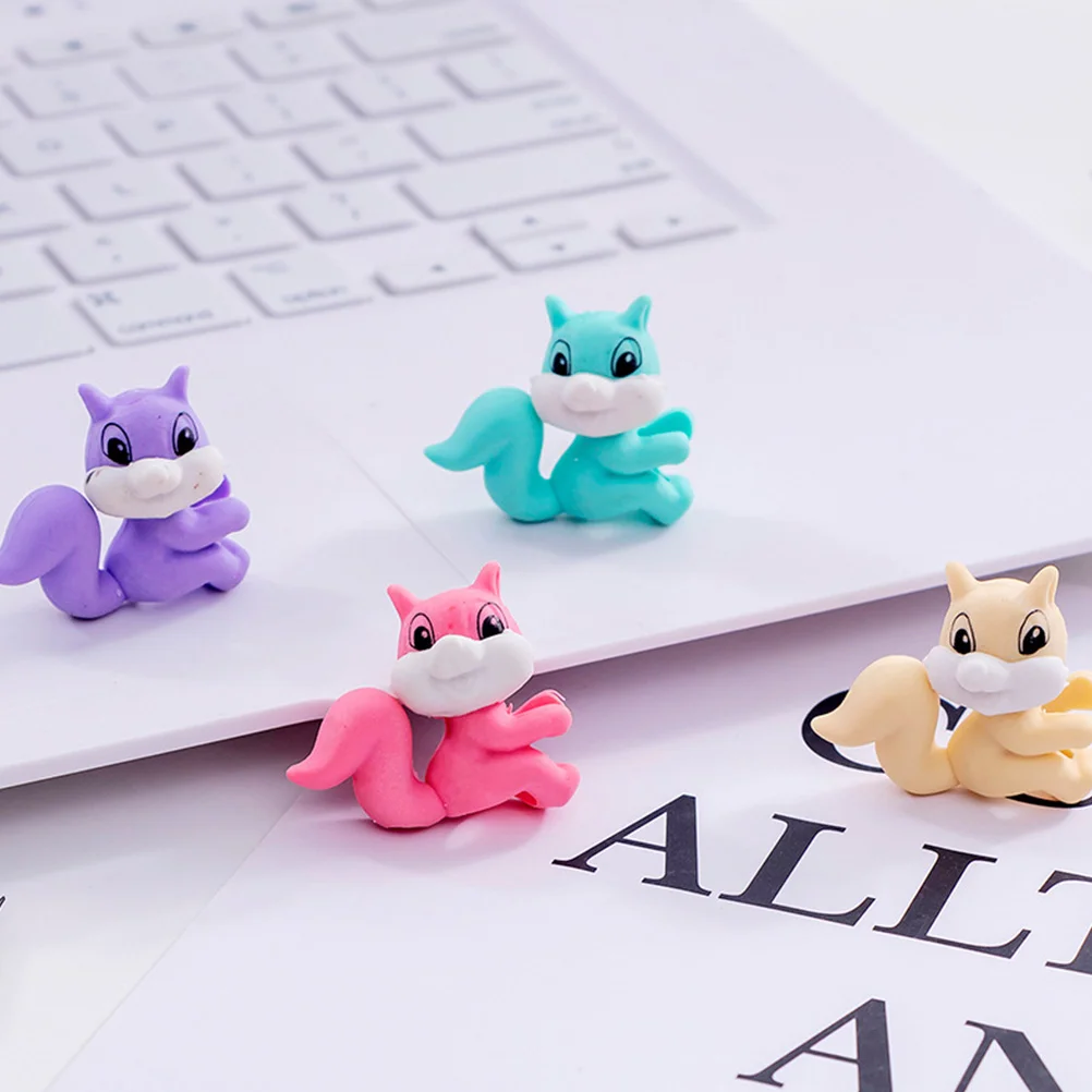 20 Pcs Eraser Toddler Rubber Erasers Cartoon Animals Kids for Toy Adorable Squirrel Cute