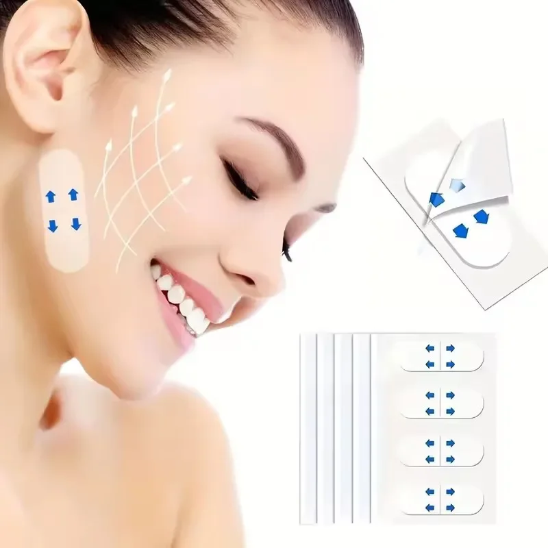 120-40PCS V-Shape Face Wrinkle Sagging Skin Adhesive Tape Lifting Face Stickers Invisible Transparent Thin Face Patche Lift Tool