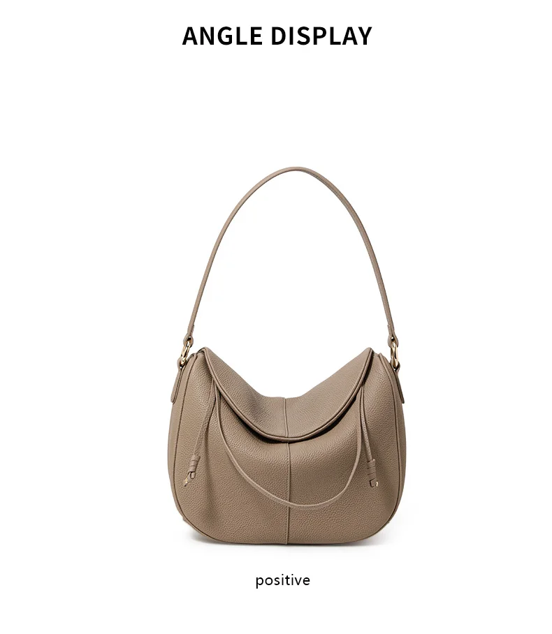 Damen-Umhängetasche aus echtem Leder, vielseitiges Design, hochwertiges Gefühl, einzelne Schultertasche, für Pendler, lässig, schlichtes Modell 2026 Tasche – Detail 8
