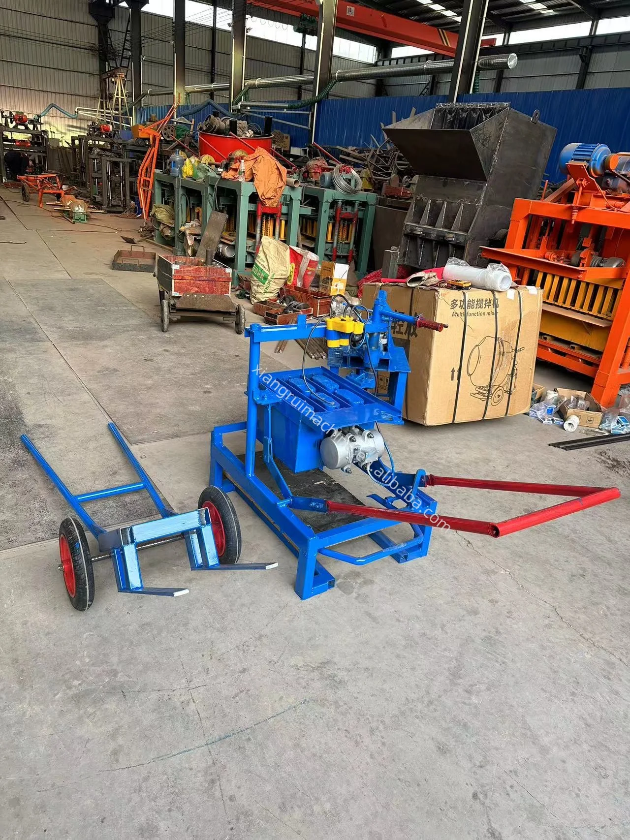 Semi-Automatic Small Mobile Manual Hollow Cement Brick Making Machine Concrete Block Machine Manufacturer