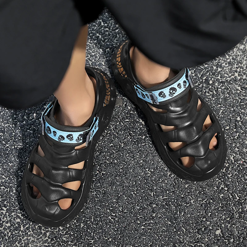 

Модные мужские тапочки из ЭВА, легкие удобные дышащие повседневные сандалии, мужская обувь, шлепанцы, мужские сандалии на толстой подошве, новый большой размер