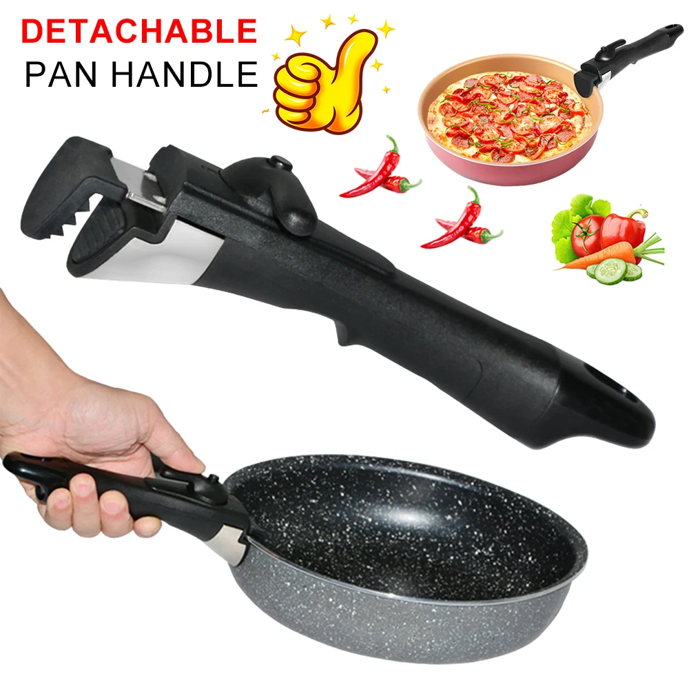 Tableware Detachable Replacement Clip Hand Grip Kitchen Frying Pan Cookware Accessory Removable Anti-Scalding Pan Pot Handle