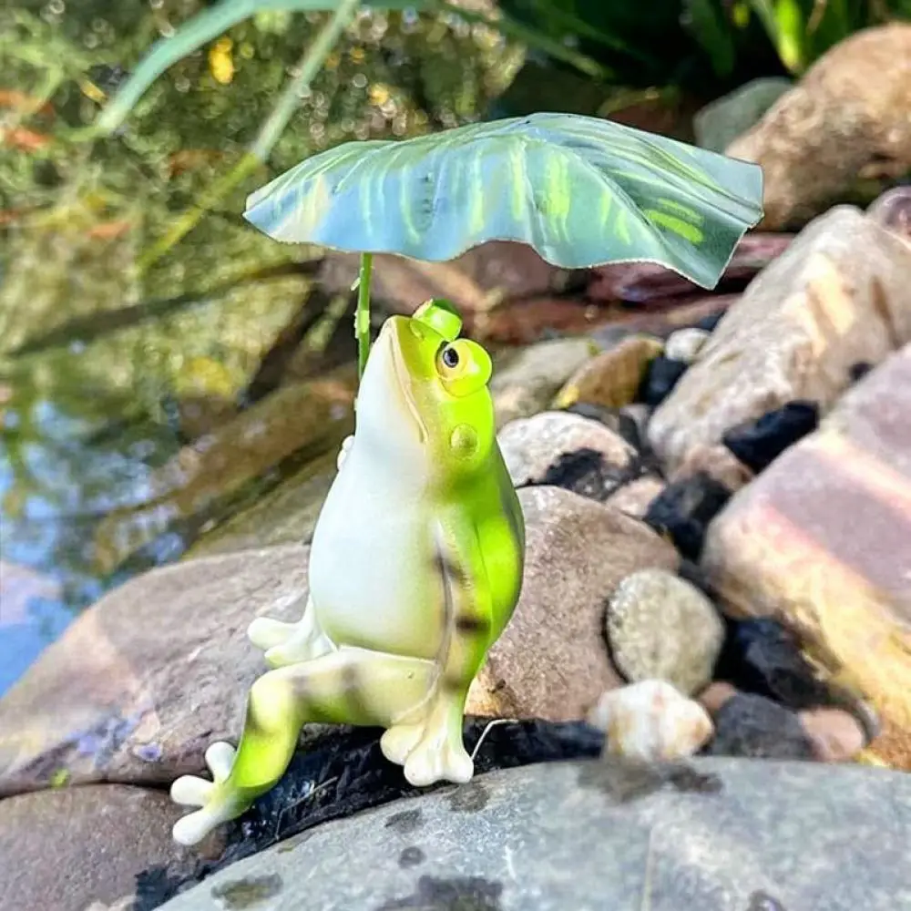 Resin Frog Figurine Creative Garden Ornament For Outdoor Backyard Patio Lawn Fairy Garden Micro Landscape Decoration Art