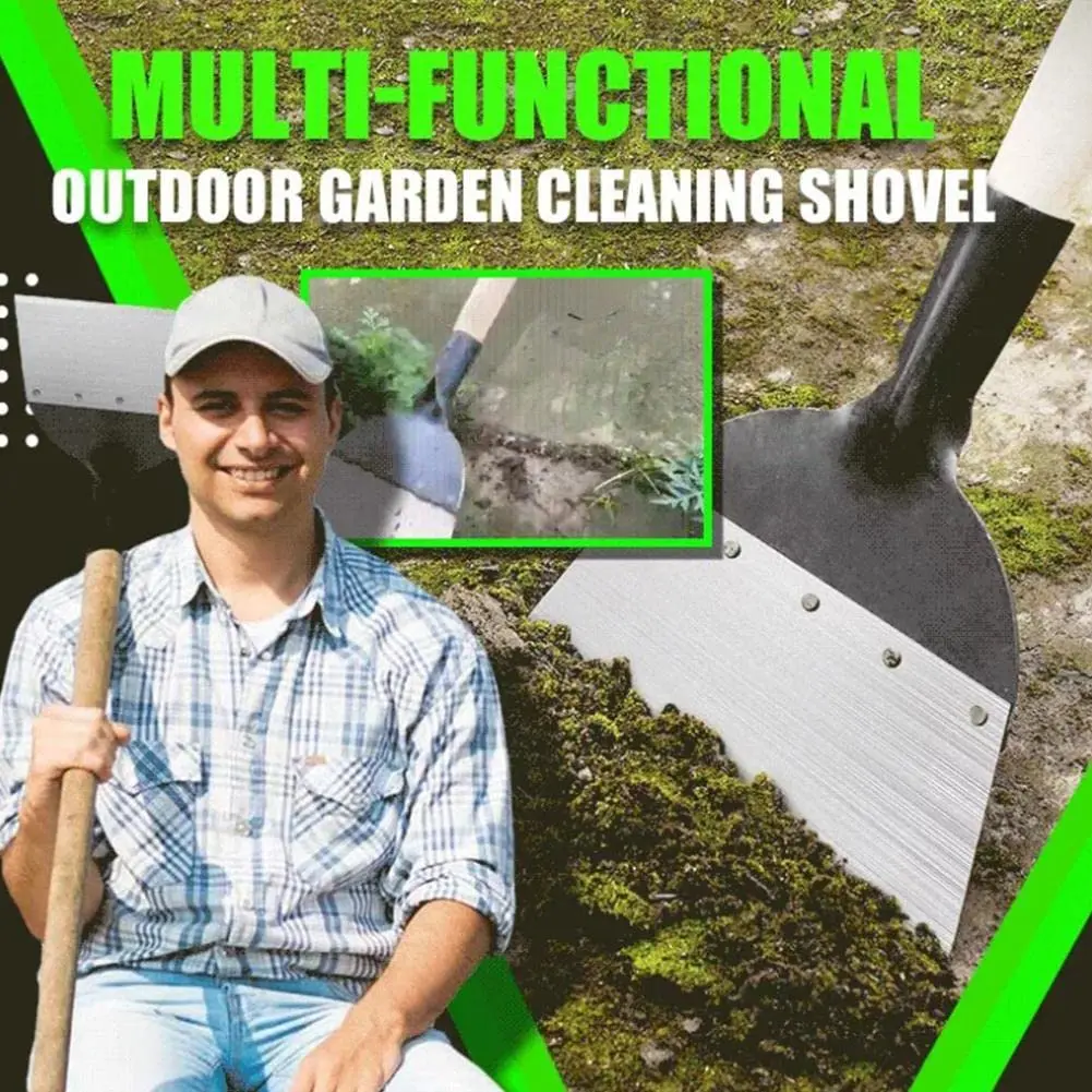 

Outdoor Garden Cleaning Shovel Steel Flat Shovel Ice Shovel Weeding Planting Farm Weeding Tool Multi-Functional Gardening Tools