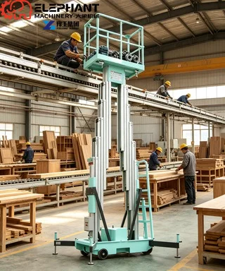 Small And Convenient Aluminum Alloy Two-mast High-altitude Lifting Platform With Outriggers
