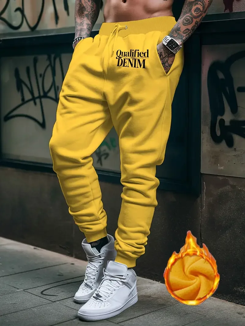 

2025 мужские флисовые повседневные джоггеры, уличная одежда, зауженные спортивные штаны в стиле хип-хоп с карманами для повседневной носки