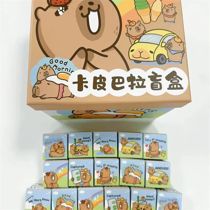 48pcs/box Cartoon Doll Capybara Blind Box Toys Simulation Mini Capybara Action Doll Children's Birthday Gift Toy Ornaments