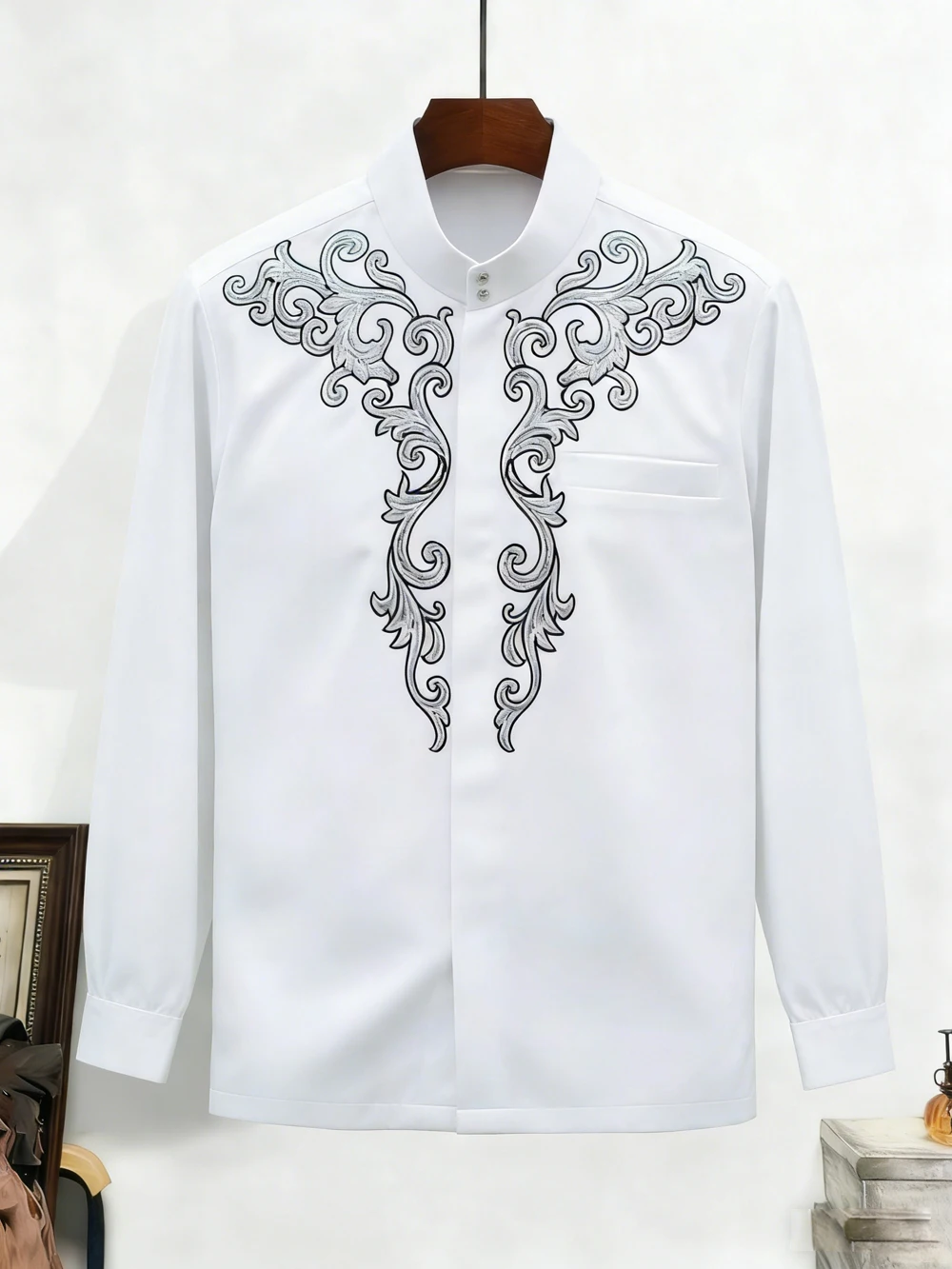 Mens Simple Linen Long Sleeve Shirt Natural Vine High Definition 3D Printed White Shirt Hawaiian Vacation Outdoor Designer Shirt