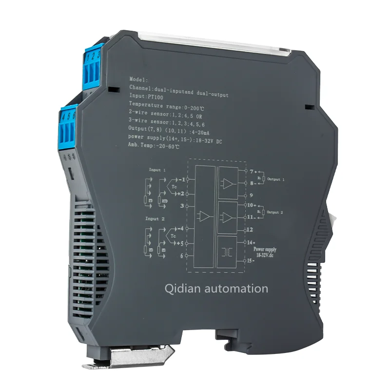 transmissor montado trilho do ruido temperatura conversor do sinal do modulo da temperatura pt100 pt1000 420ma rtd 01