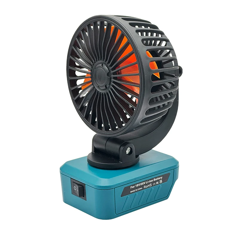 Portable Foldable Fan Power Bank Charger Compatible with For Makita/DL 18V Lithium Batteries with USB Port for Outdoor Camping