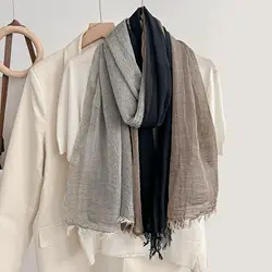Designer Patchwork Striped Scarf for Men Cotton Linen Winter Men's Scarves Warm Neckerchief Male Accessories Bufandas Shawls