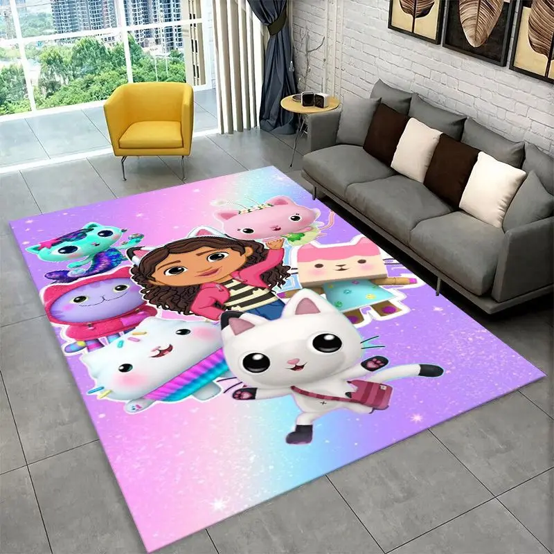 Cute G-Gabbys Dollhouse Cartoon Girl Non-Slip Area Rug for Living Room Bedroom Playroom,Carpet Floor Mat for Home Decor Holiday
