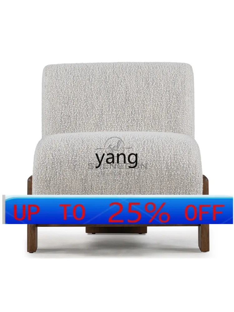 

yjq Nordic solid wood fabric single sofa chair living room leisure chair