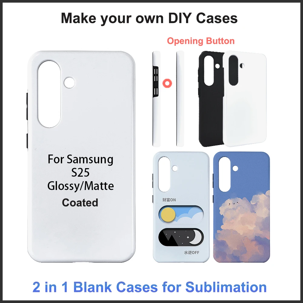 

for Samsung Galaxy S25 Ultra S25edge A13 A15 A55 Coated Sublimation Case 2 in 1 TPU DIY Photo Printing Camo Rugged Back Cover