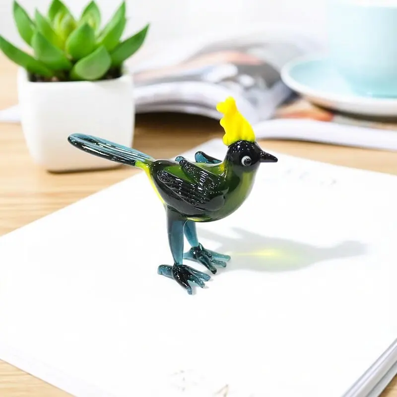 

Handmade Murano Glass Bird Figurine Cute Mini Animal Statue Home Desktop Ornament Living Room Bedroom Tabletop Decor Collectible