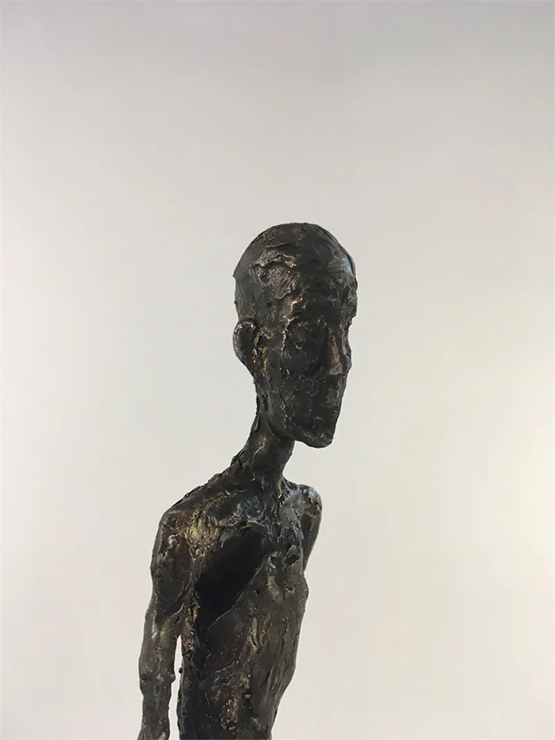 Handmade Carvings Brass Character Statue Walking Man Person Lone Walker Art Decorative Sculpture Home Decoration Bronze Crafts