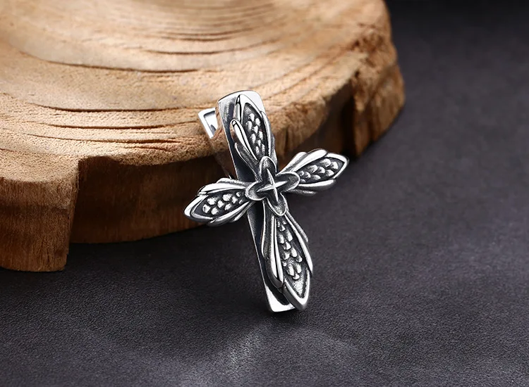 Wholesale 925 sterling silver hair clip, personalized Bloody Mary cross flower hair clip, Thai silver retro vintage vintage fash