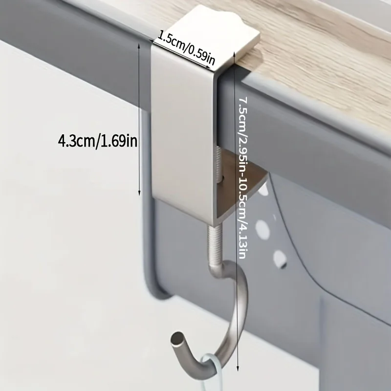5/10pcs Desktop Hook, Universal Adjustable, No Need to Drill Holes Portable Table Edge Hook, Hanging Backpack, Headphones