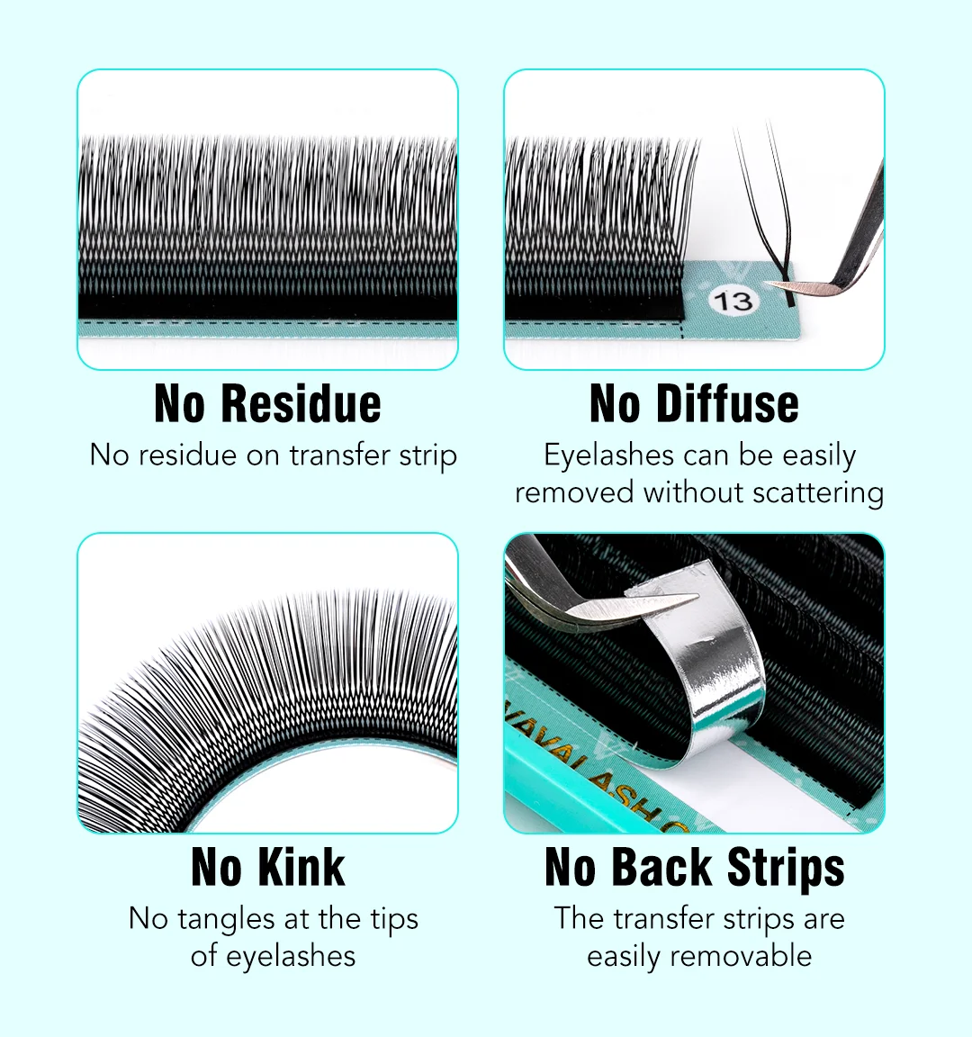 VAVALASH U-Form YY Lashes Premium Natural Soft 2D UU Lashes Premium Mink Brasilianische Cilios Wimpernverlängerung Make-up-Tools – Detail 2