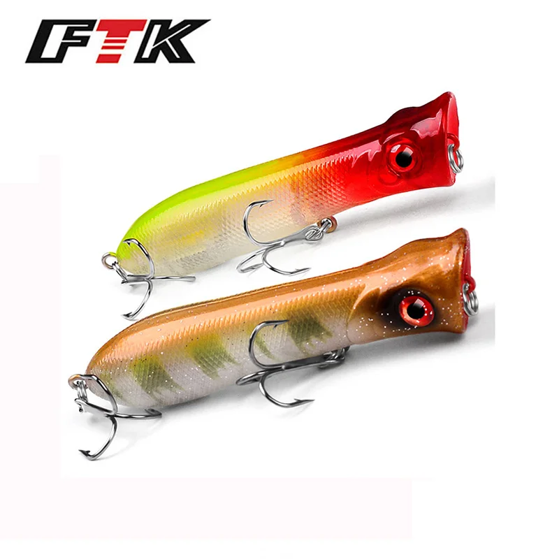 FTK Popper Wobbler Fishing Lure Fit Kosadaka Yo Zuri Rod Floating Crankbait Artificial Bait Peche Poper Pop Pesca Carp Pike