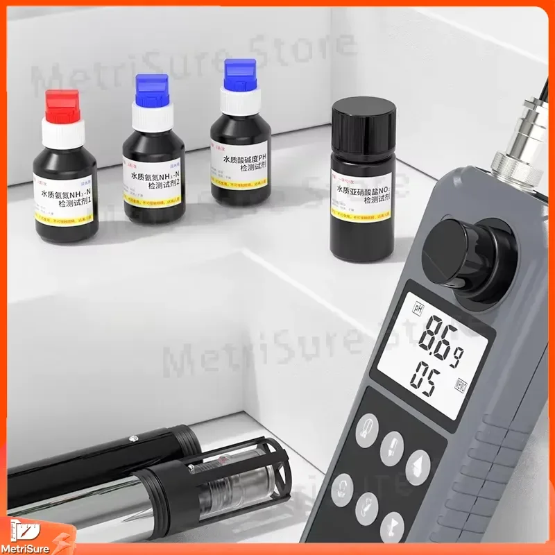 Multifunctional Water Quality Analyzer for Dissolved Oxygen pH Temperature Nitrite Ammonia Nitrogen Testing Portable Lab