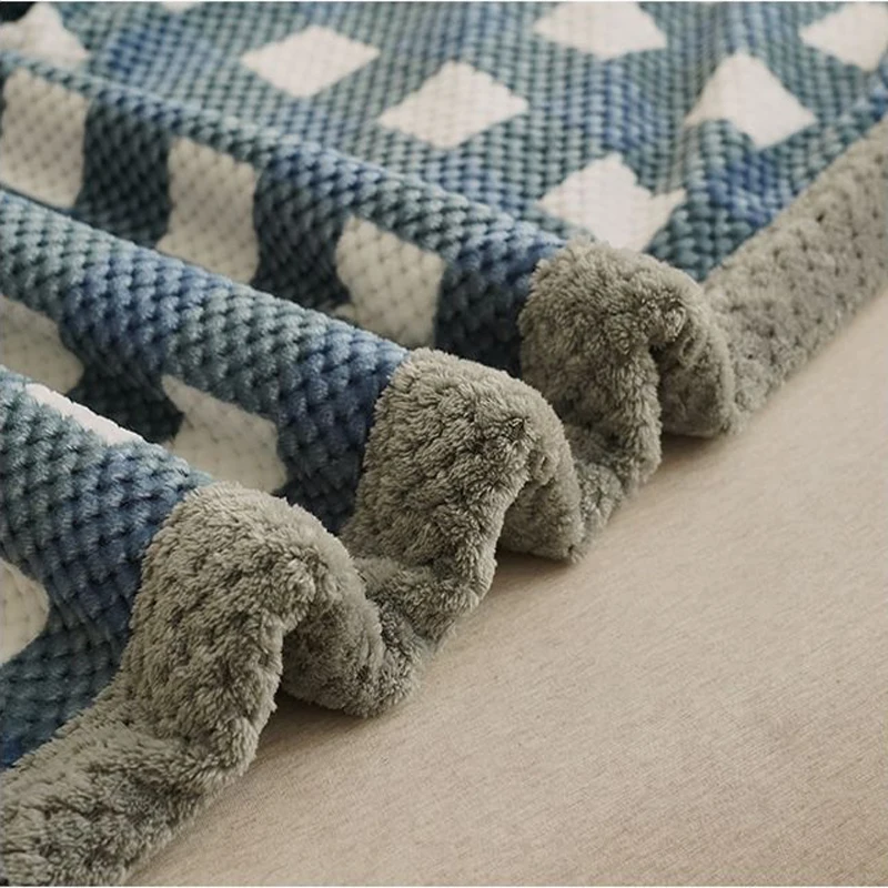 WOSTAR Warm chenille yarn knitted thermal blanket for winter adult baby crochet handmade knit throw blanket bedspread on the bed