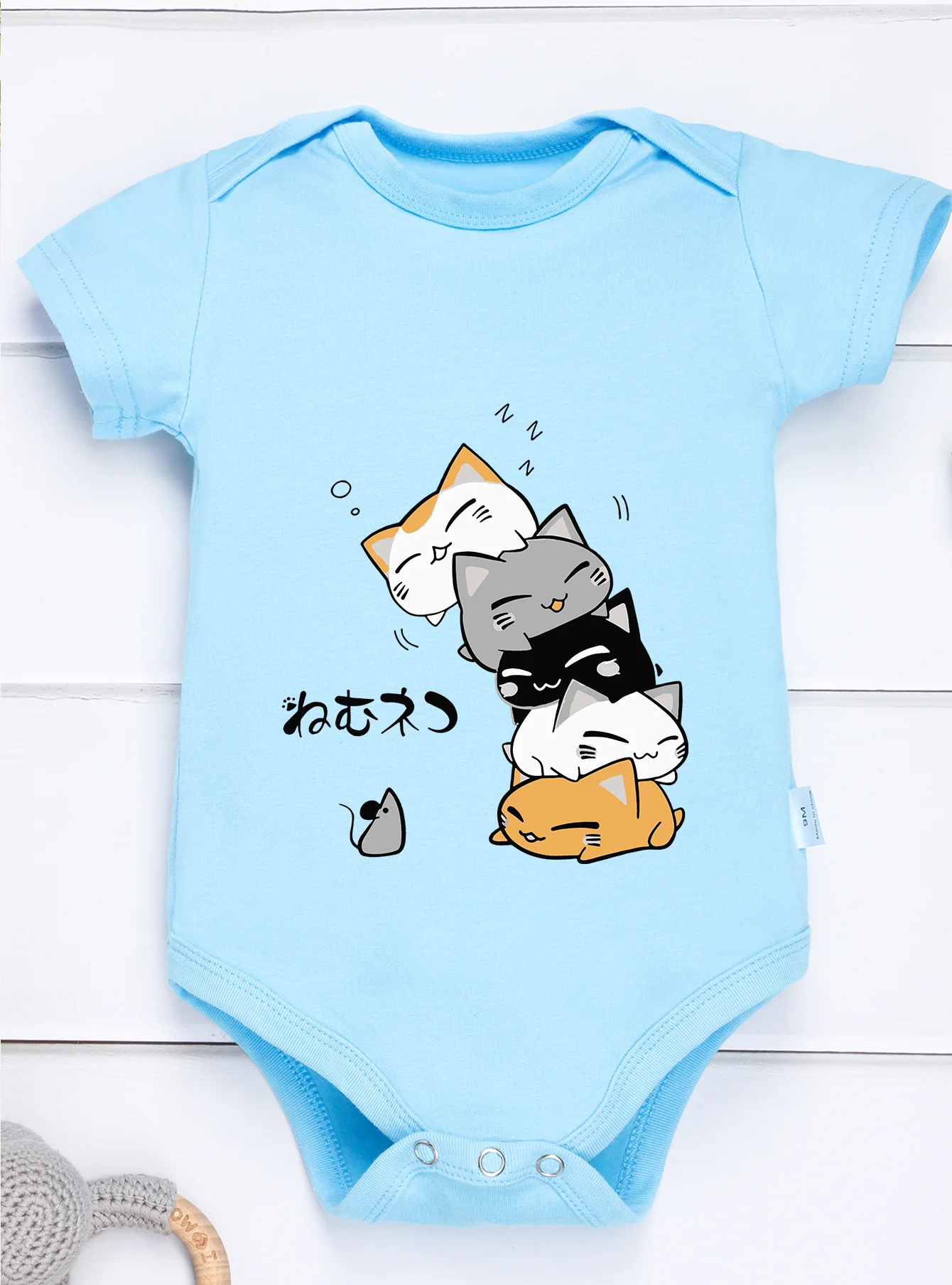 Harajuku Clothes Jumpsuit Bodysuit Infant Baby Girl Boy Newborn Toddler Trendy Short Sleeve Romper Cat Carton Pattern