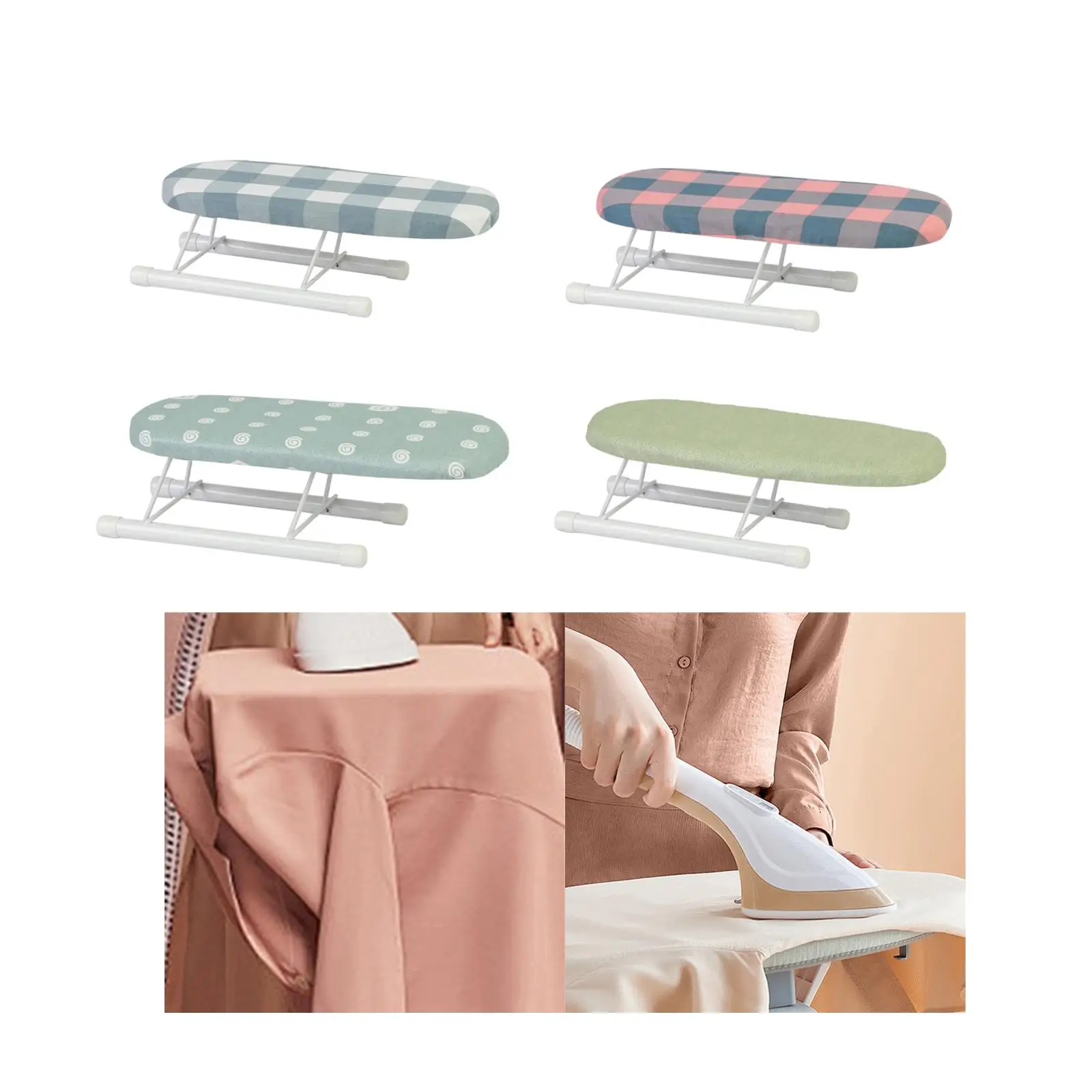 Foldable Ironing Board, Portable Non Slip Feet Small Ironing Board, Compact Tabletop Iron Board for Craft Room Household