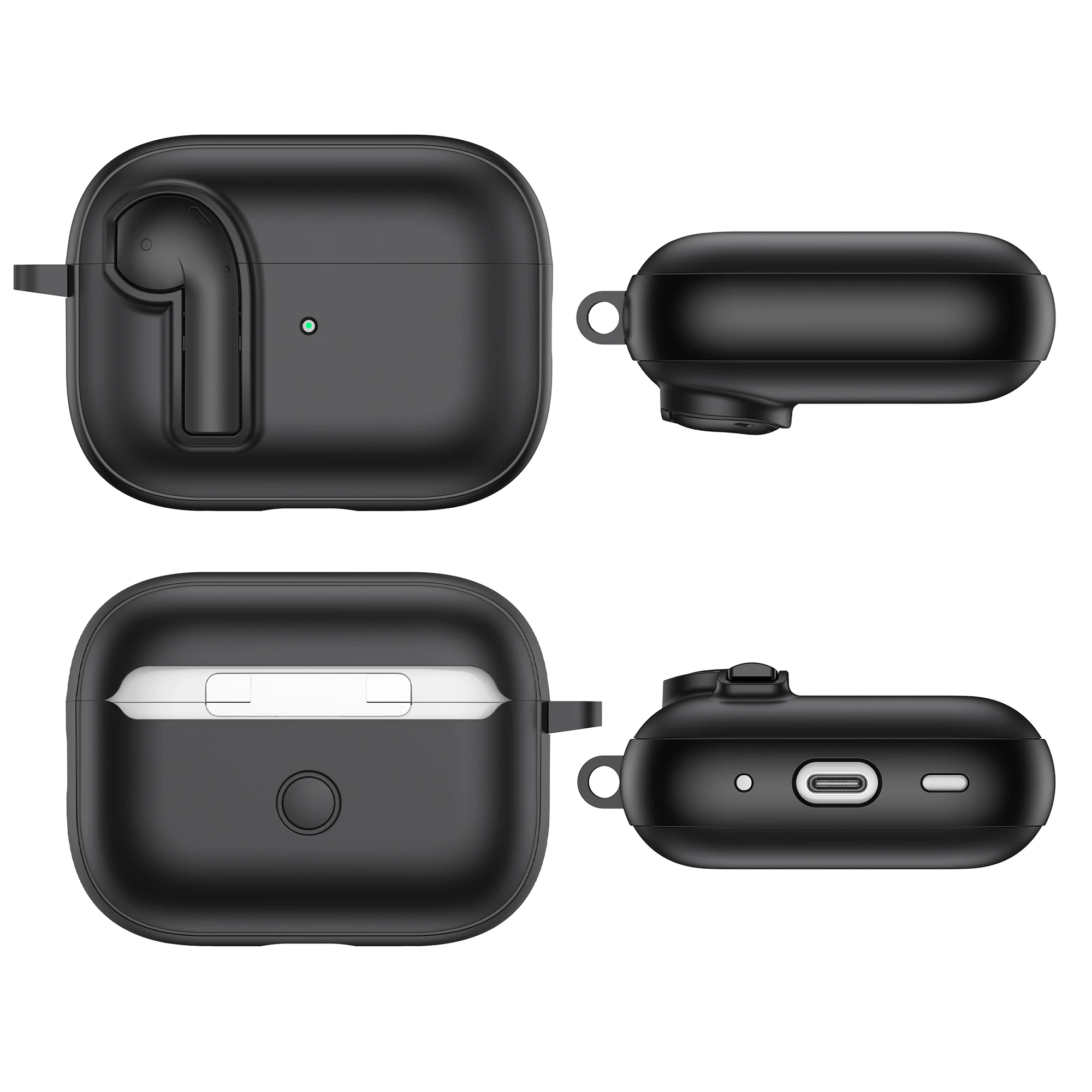 AirPods 4용 섀클 케이스 AirPods Pro 2 3 커버용 이어폰 액세서리 충격 방지 하드 쉘 보호 케이스