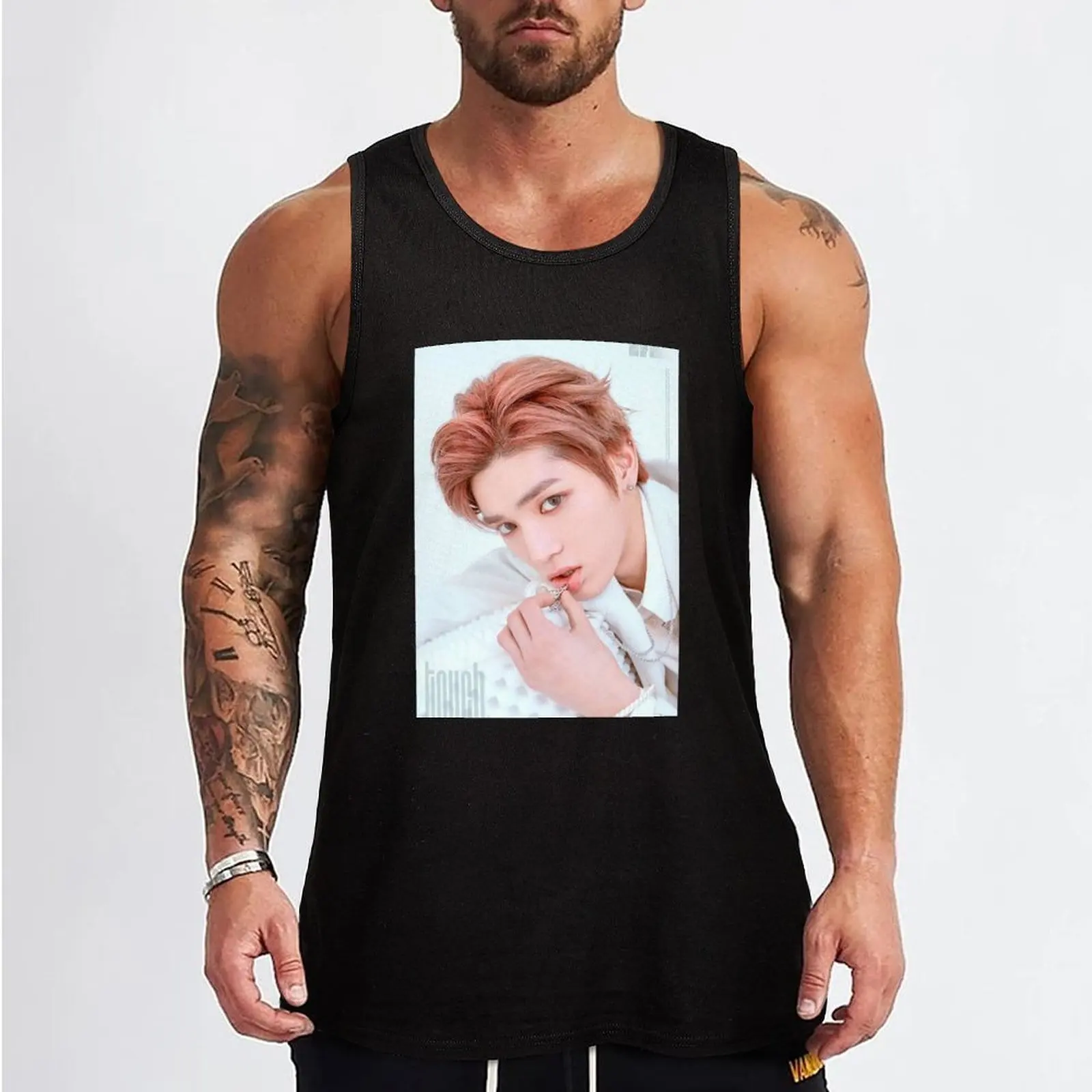 NCT 127 TOUCH Taeyong Tank Top Muscle fit Male vest Men's gym articles Gym clothes