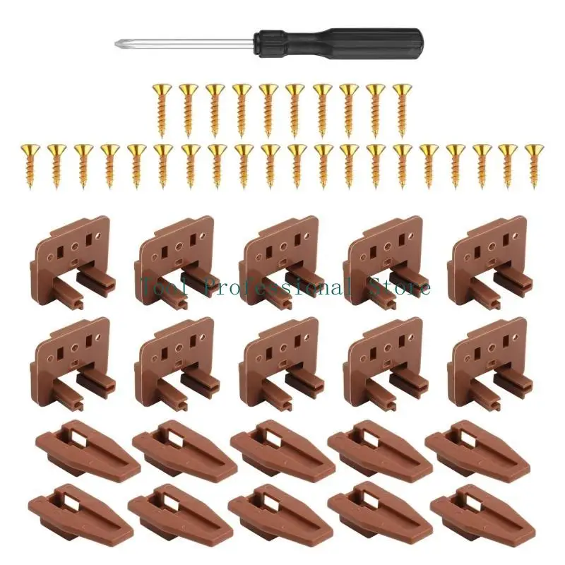 57QF Drawer Slides Plastic Center Mount Dresser Drawer Slides with Screws & Screwdriver Drawer Track Guide Replacements
