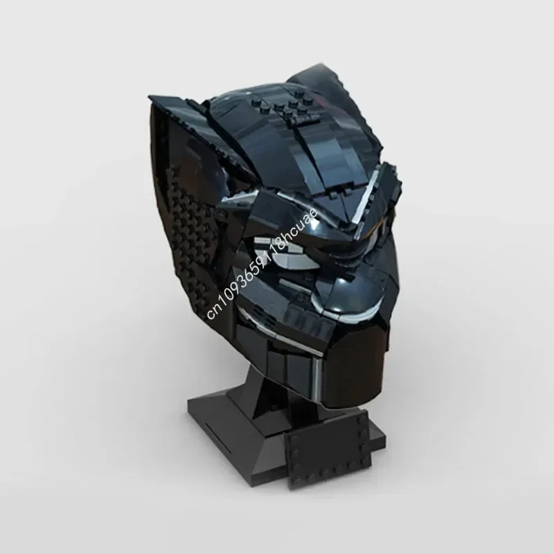 475pcs 76215 Superhero Black Panther Cowl Helmet Model Moc Building Blocks Diy Creative Educational Toy Kid Christmas Gift