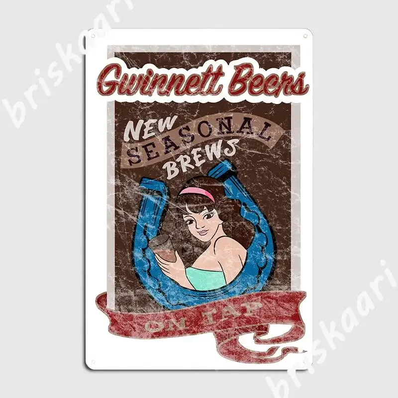 Gwinnett Beers New Seasonal Brews On Tap Metal Plaque Poster Painting Décor Pub Garage Club Home Printing Tin Sign Poster