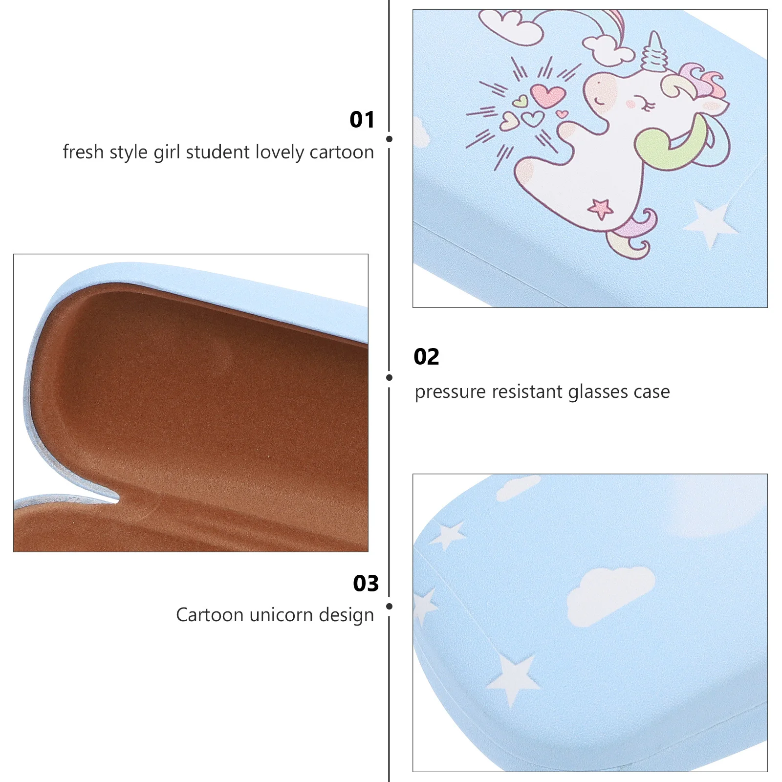 

Anti Pressure Glasses Box Durable Hard Shell Portable Eyeglasses Holder Cartoon Pattern Sunglasses Storage Case Protective