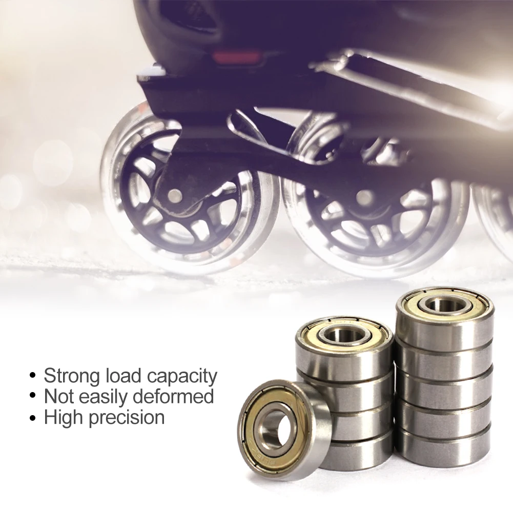20pcs 608ZZ Ball Bearings Carbon Steel Single Row 8x22x7mm Deep Groove Miniature Bearings for Skateboard Scooter