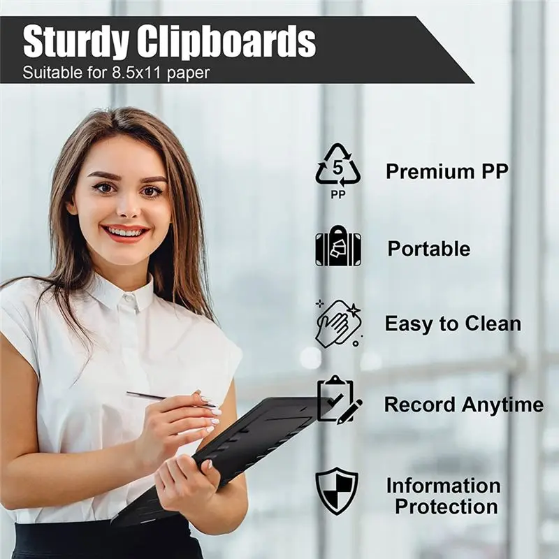 A01K-Clipboard With Storage, Clipboard Black Clip Board, Nursing Clipboard Clip Boards 8.5X11 With Storage And Pen Holder
