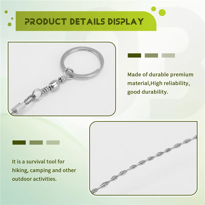 

AB47-Mini Stainless Steel Wire Saw,Pocket Chainsaw,Portable Camping Saw Wire Saw,Wire Hand Saw Field Saw Wire 10M