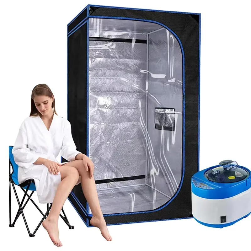 Portable Full Body Electric Wet Steam Sauna Tent Modern Computer Control Panel Solid Hemlock Sweat Meeting Modern Sauna