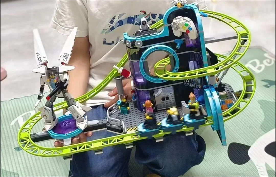 986PCS Robot World Roller Coaster Model  Moc Bricks Building Blocks  City Park Sets for Kids Toys Christmas Birthday Gifts