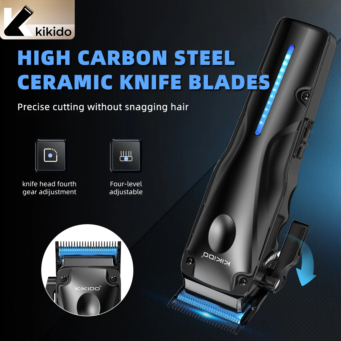 KIKIDO مشابك شعر احترافية 75000 دورة في الدقيقة آلة قص الشعر محرك قوي مشابك كهربائية R-نوع شفرة مقص الشعر الرجال #2