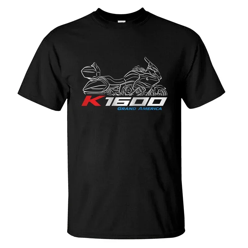 

2024 Men T Shirt Casual Motorcycle Enthusiast K1600 Grand America T-shirt Graphic Summer Short Sleeve 100% Cotton S-3XL Cool Tea