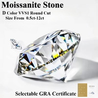 Wholesale D Color Moissanite Stone Loose Gemstones Lab Diamond 0.5-12ct VVS1 Round Cut Positive Pass Test with Certificate