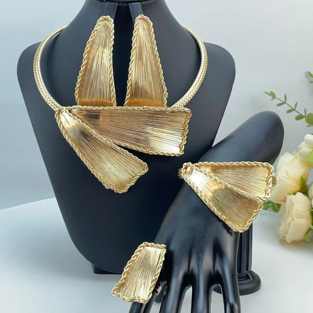 Latest Brazilian Exquisite Handmade Beautiful Necklace Wedding Party Accessories Fashion Women Jewelry Set FHK23339